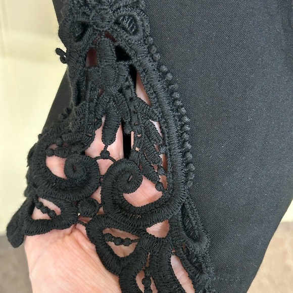 Cactus + Pearl Black Pull On Pants Lace Side Hem Size XXL NWT - Picture 2 of 7